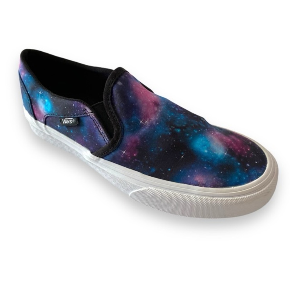 VANS Classic Slip On Galaxy 6.5 Black Space Canvas Vintage 90s Blue Purple Pink